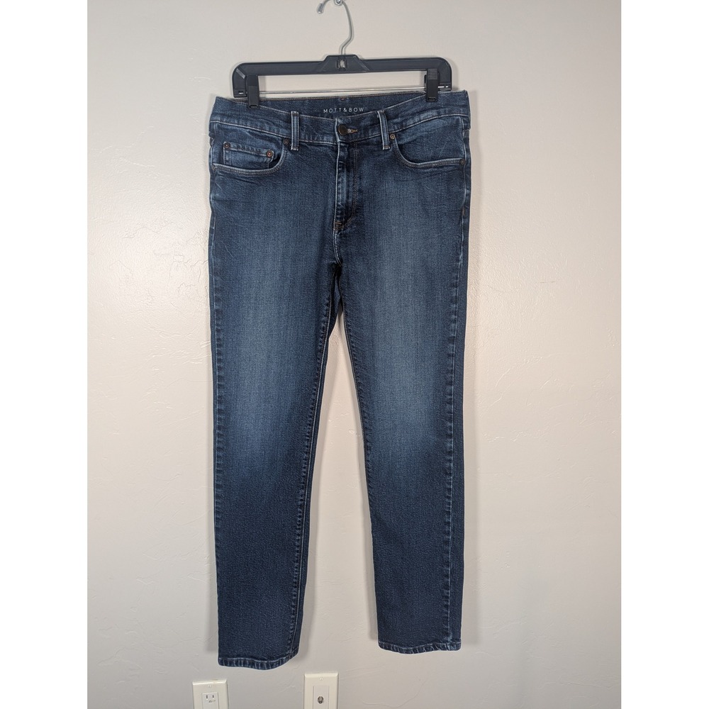 Mott & Bow Mens Slim Fit Jeans medium Wash Stretch Denim W33 L32